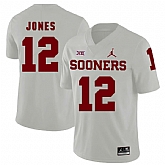 Oklahoma Sooners 12 Landry Jones White College Football Jersey Dzhi,baseball caps,new era cap wholesale,wholesale hats